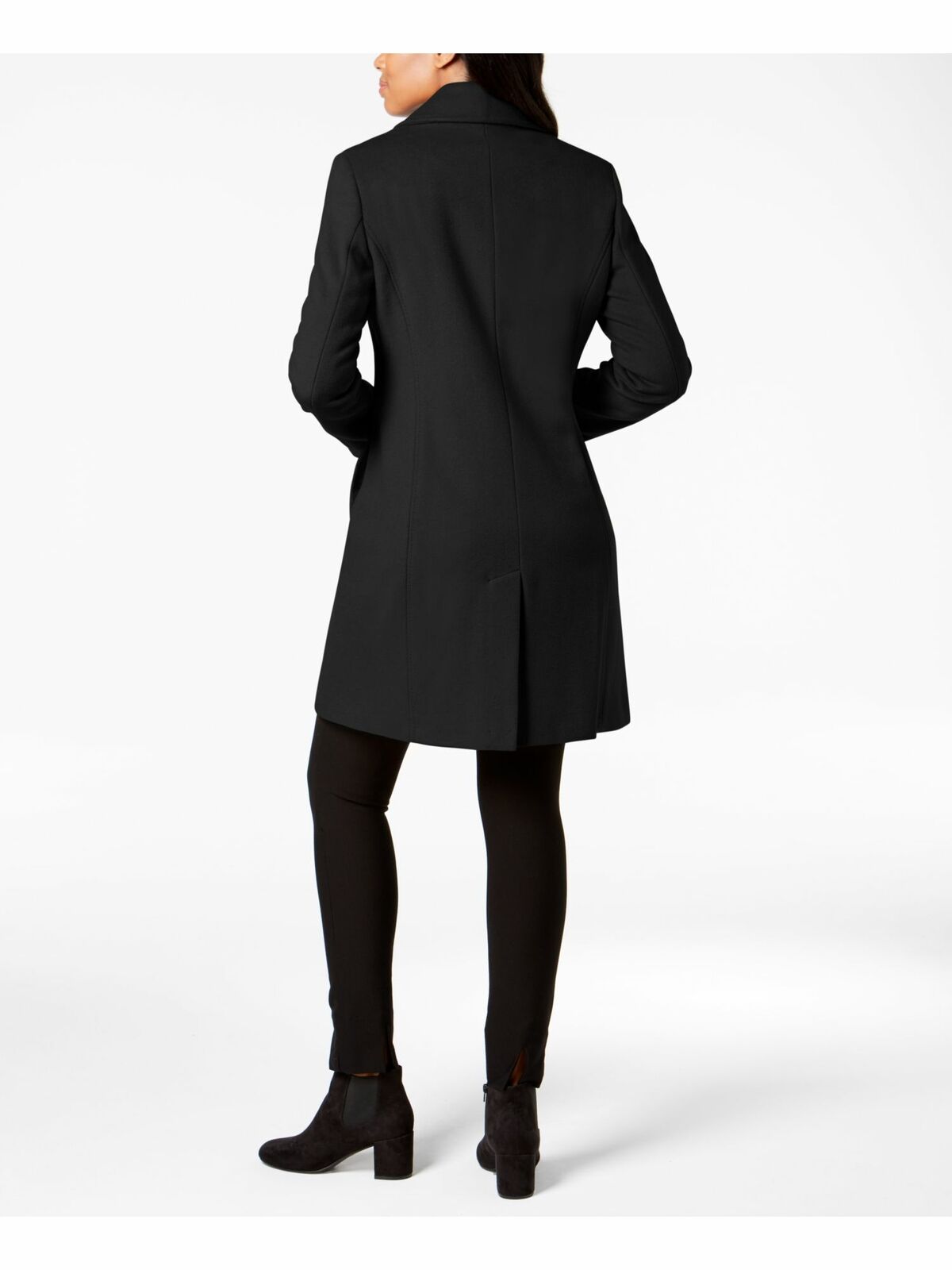 CALVIN KLEIN Women’s Pocketed Peacoat Hood Soft-shell Coat Color Black Size XS