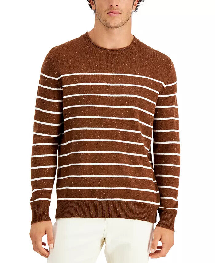 Club Room Men's Gregor Striped Sweater Color Brown Size 2XL