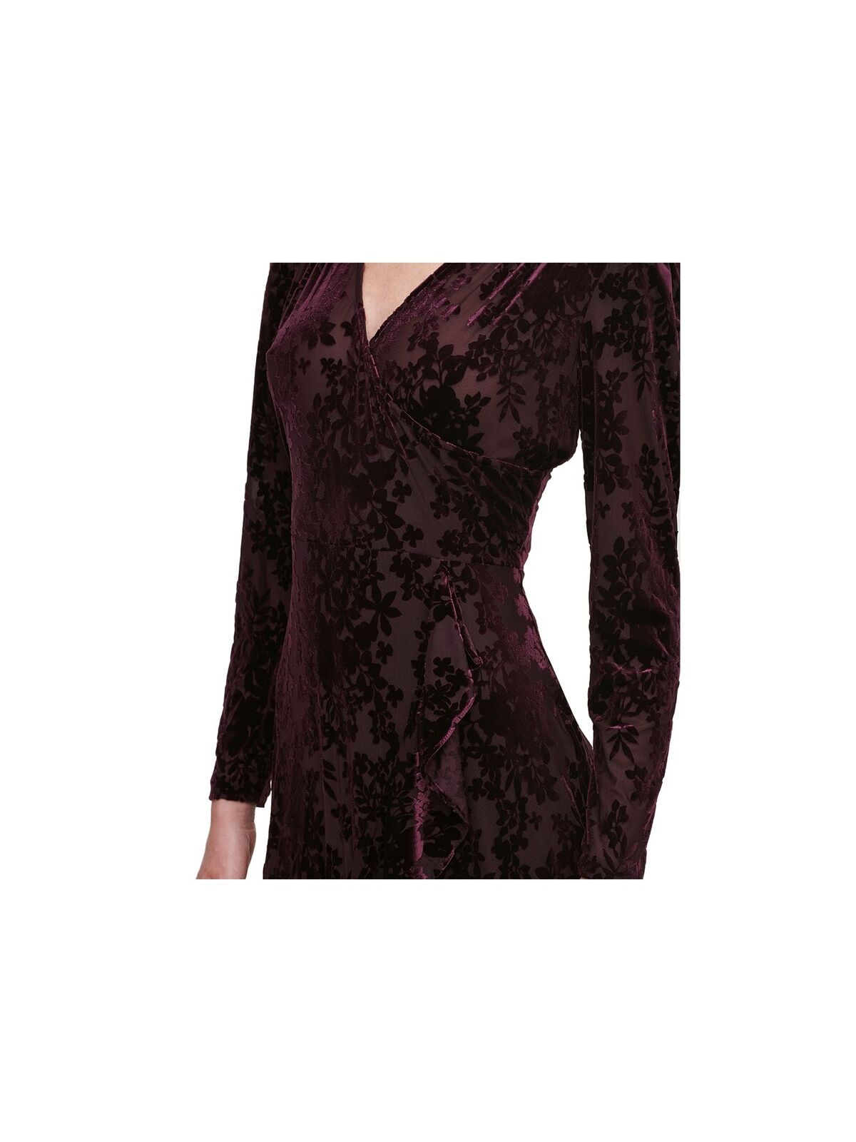 Tommy Hilfiger Quilted Velvet Midi Dress Color Aubergine Size 14