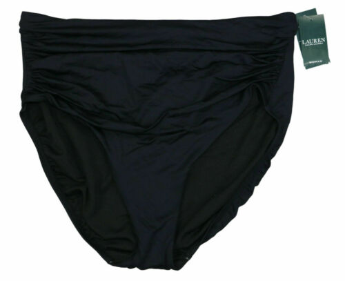 Lauren Ralph Lauren BLACK Plus Size High-Waist Bikini Swim Bottom Size 20W