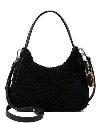 INC International Concepts Zaree Faux Fur Shoulder Bag Color Black