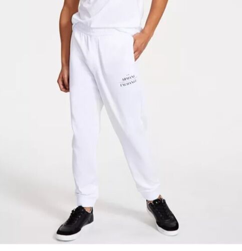 AX Armani Exchange Men's Logo Print Sweatpants Color White Size 2XL
