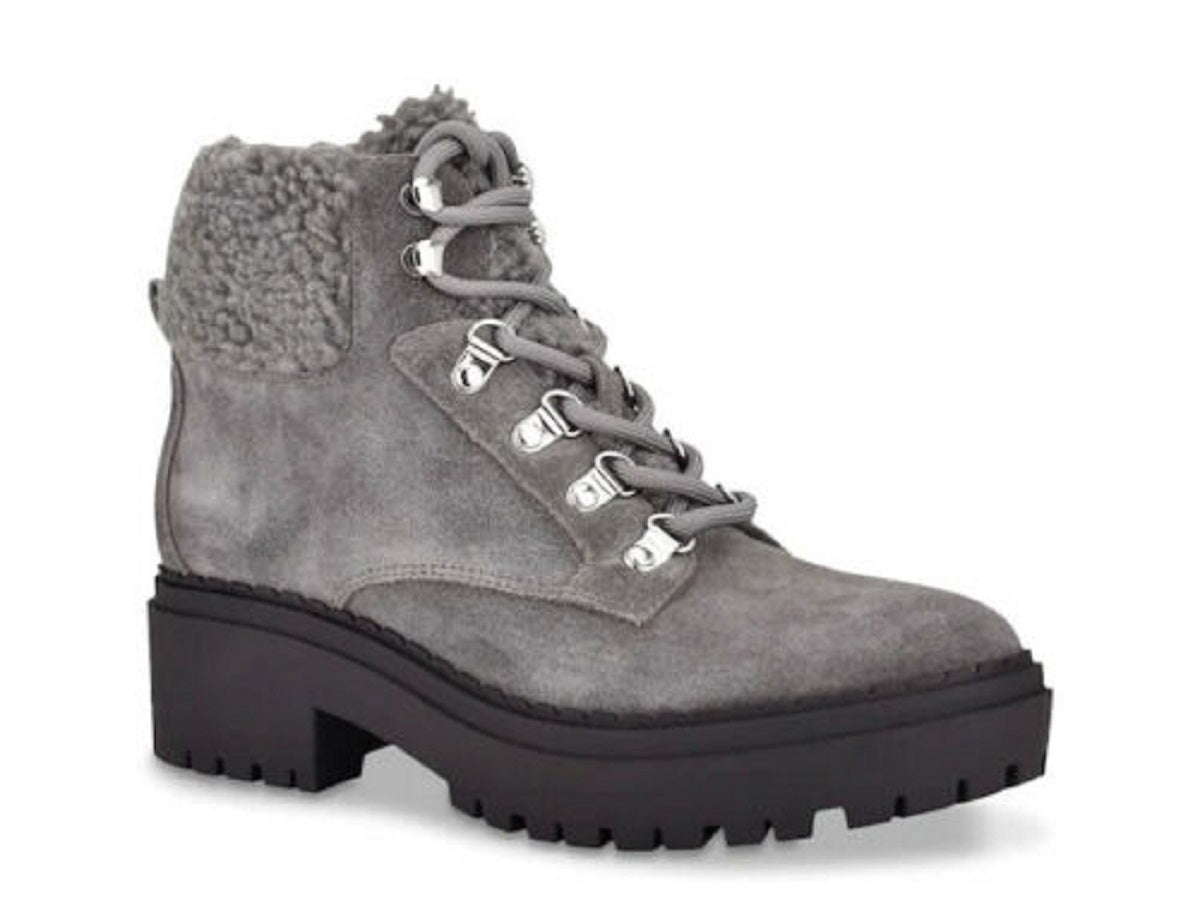 Marc Fisher Women's Leigan Lug-Sole Hiker Boots Color Gray Size 5.5M