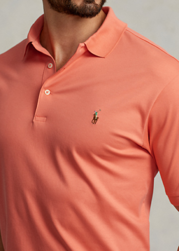 Polo Ralph Lauren Men's Big Tall Soft Cotton Polo Color Deep Mango Size 3LT