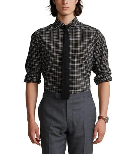 Polo Ralph Lauren Men's Classic-Fit Twill Shirt Color Black/Tan Size S