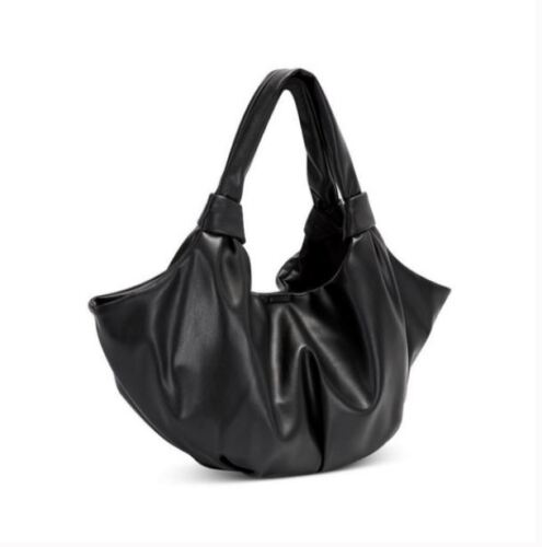 INC Tammii flexible ultra soft faux-leather women's shoulder bag Color Black