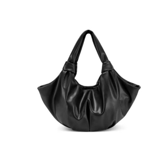 INC Tammii flexible ultra soft faux-leather women's shoulder bag Color Black