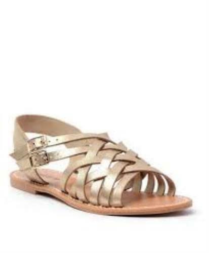 indigo rd. Brieg Flat Sandals Gold Style IRBRIEG