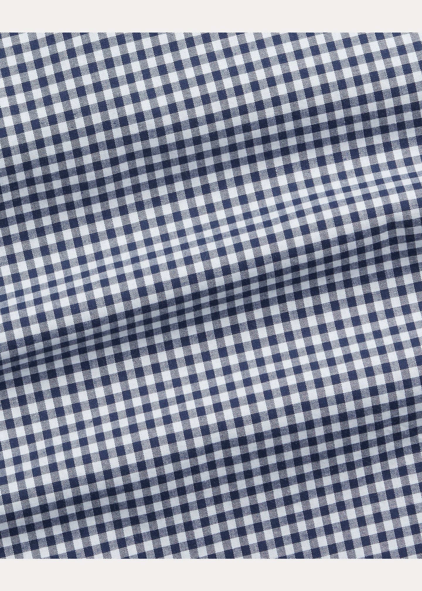 Polo Ralph Lauren Slim-Fit Gingham Stretch Poplin Shirt Color Navy/White Size 2XL