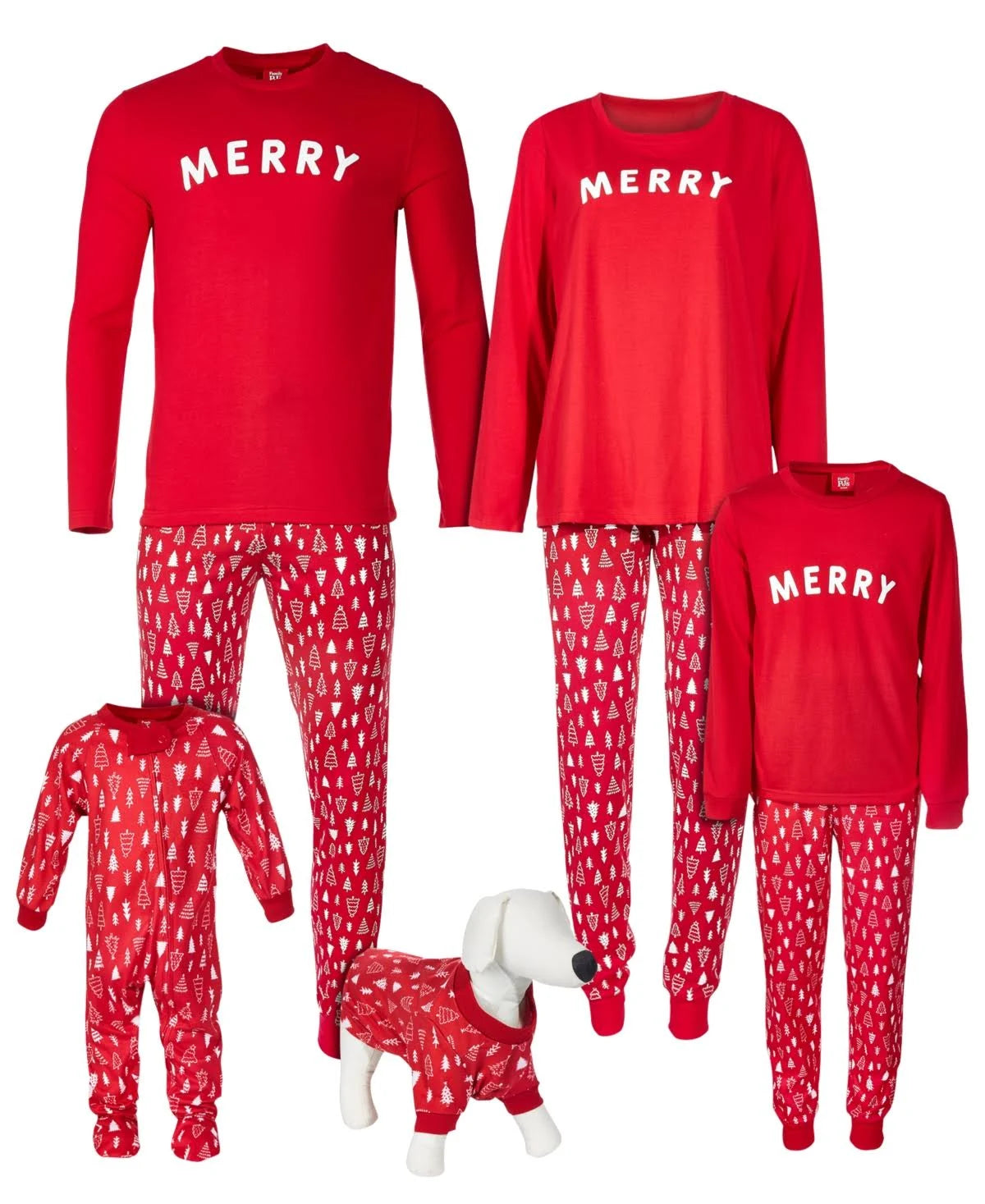 Family Pajamas Little & Big Kids Matching 2-Pieces Merry Pajama Set Color Red Size 14-16