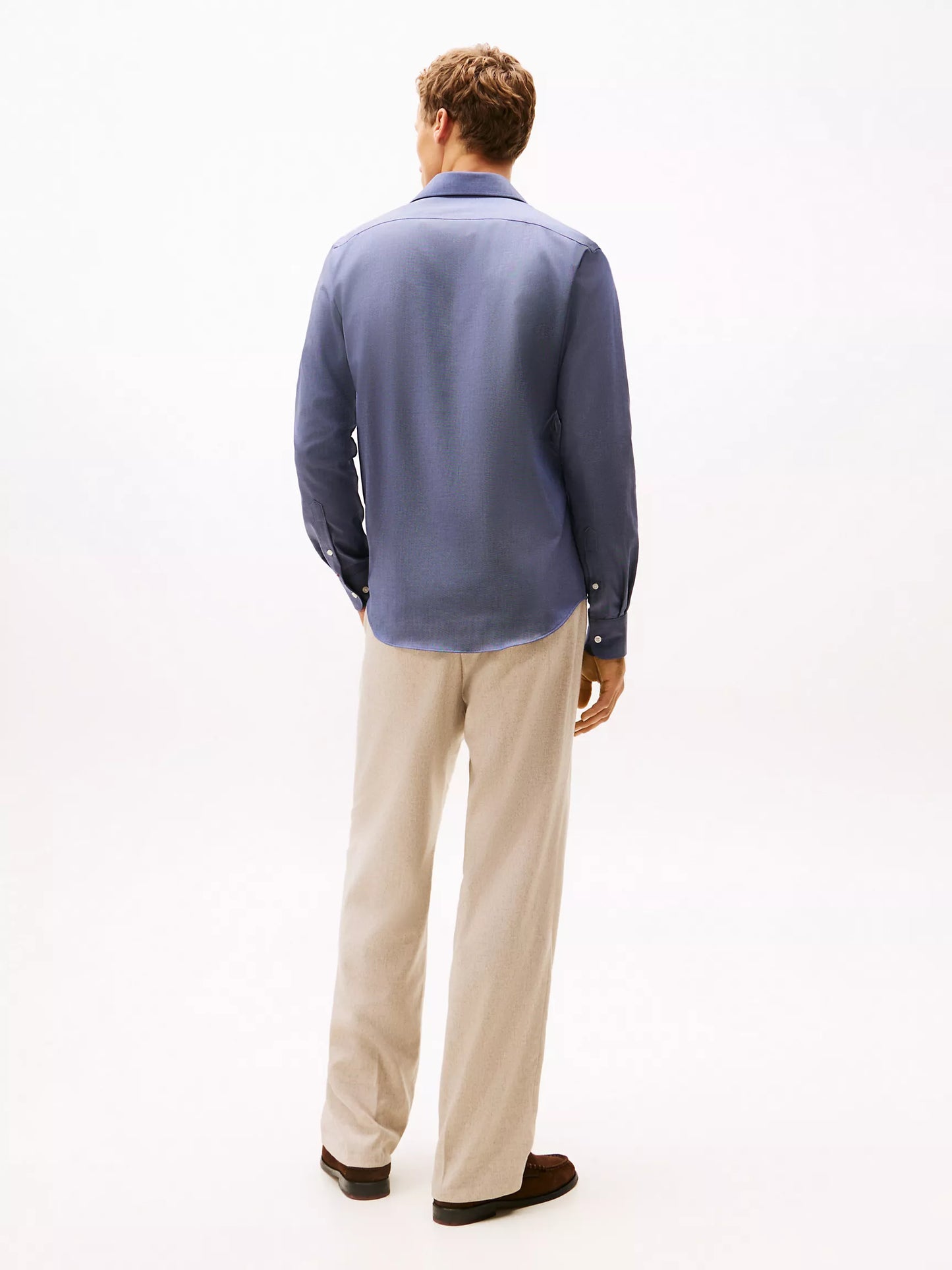 Tommy Hilfiger Men's Slim-Fit THFlex Stretch Dress Shirt  Peacoat 16 34/35