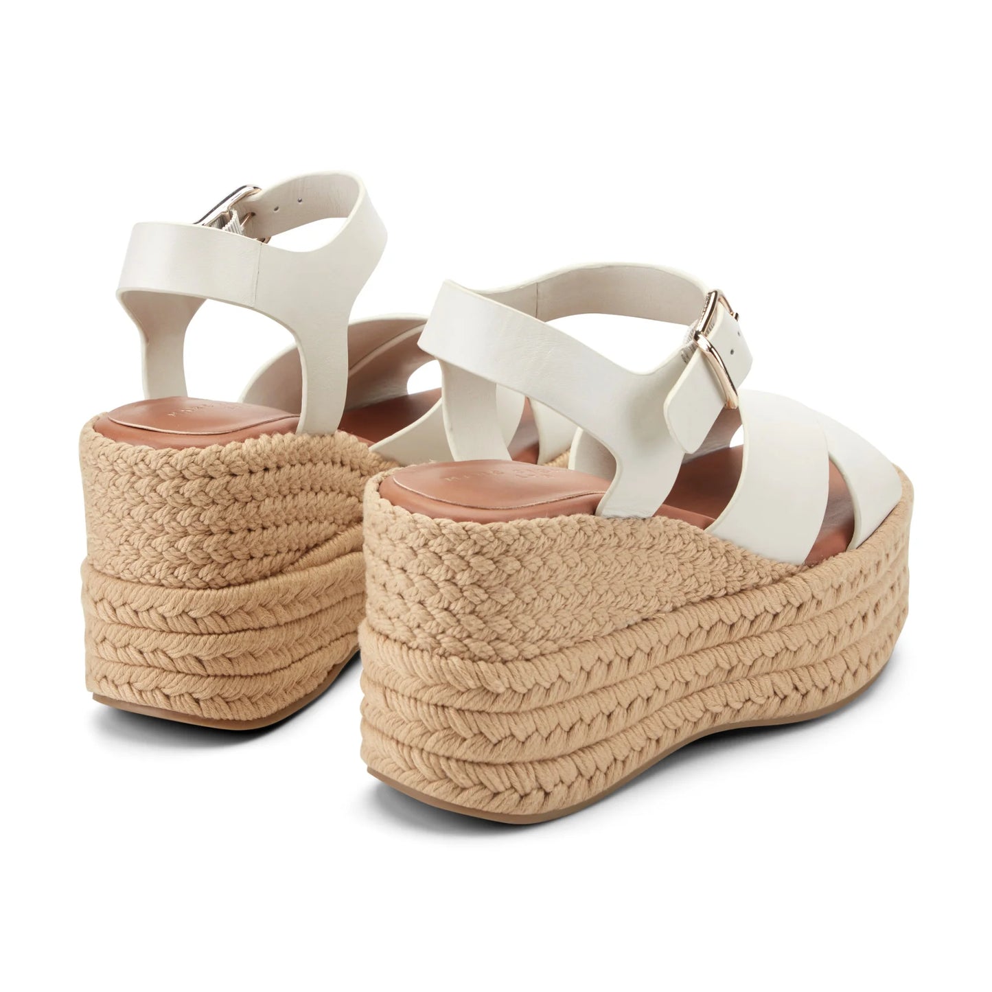 Marc Fisher Women's Pasion Espadrille Wedge Sandals  Cream Leather Size 9