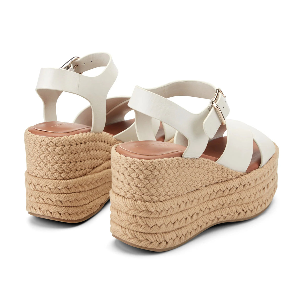 Marc Fisher Women's Pasion Espadrille Wedge Sandals  Cream Leather Size 9