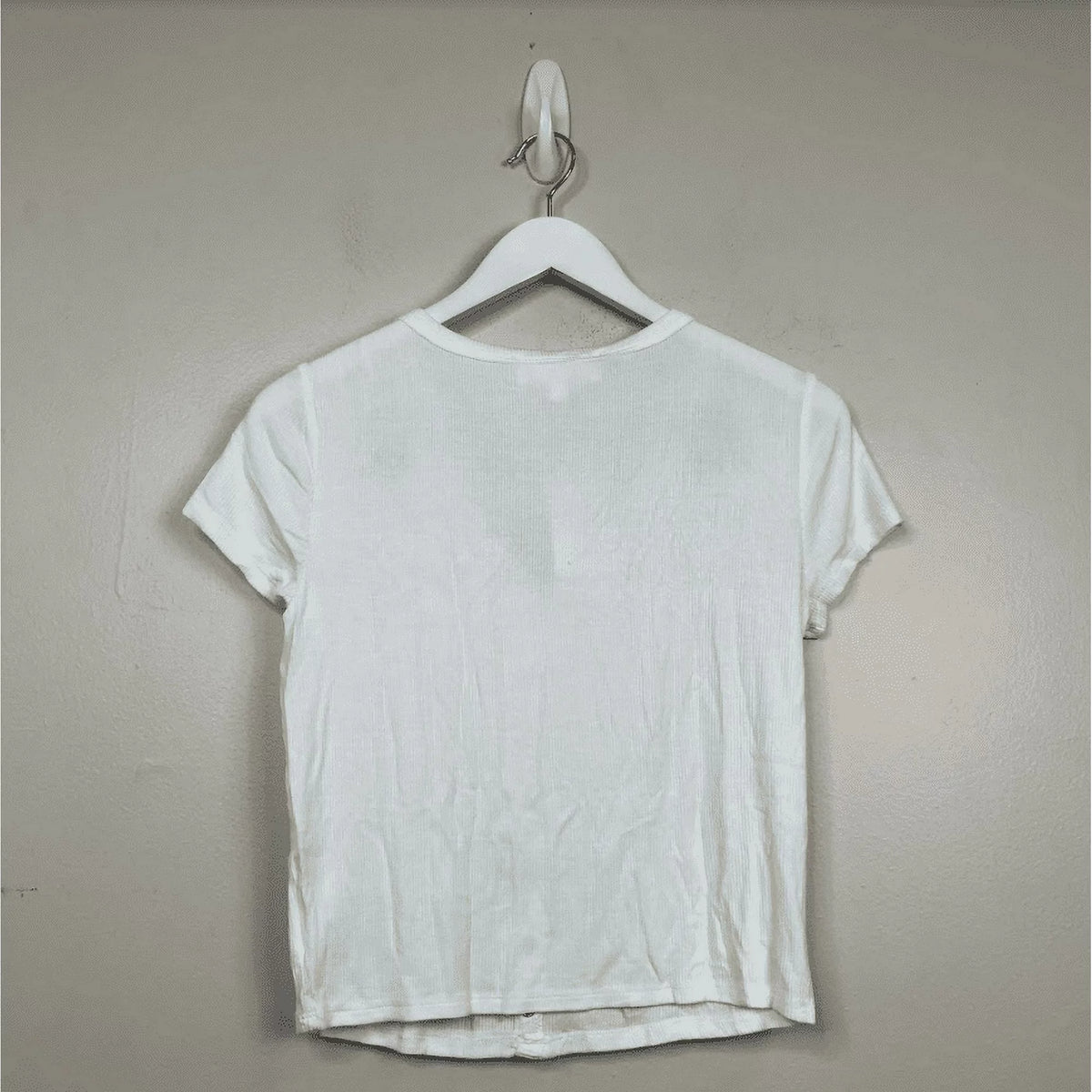 Hippie Rose Juniors Snap-Front Henley Top  Color Ivory Size S