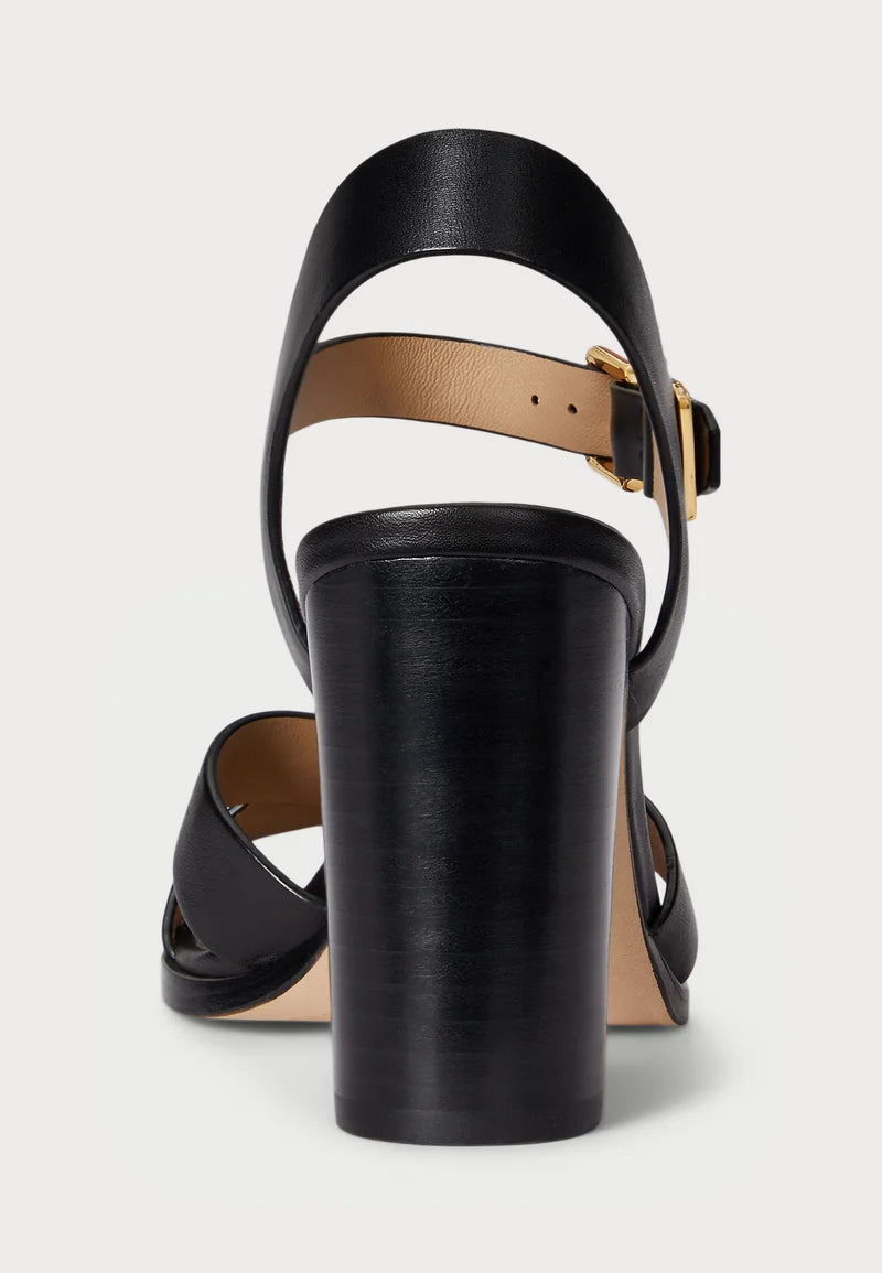 Lauren Ralph Lauren Women's Emeryn Block Heel Sandals   Black Size 7