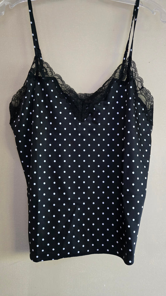 INC International Concepts Women's Lace-Trim Dotted Sleep Tank Top  Polka Dots Size M