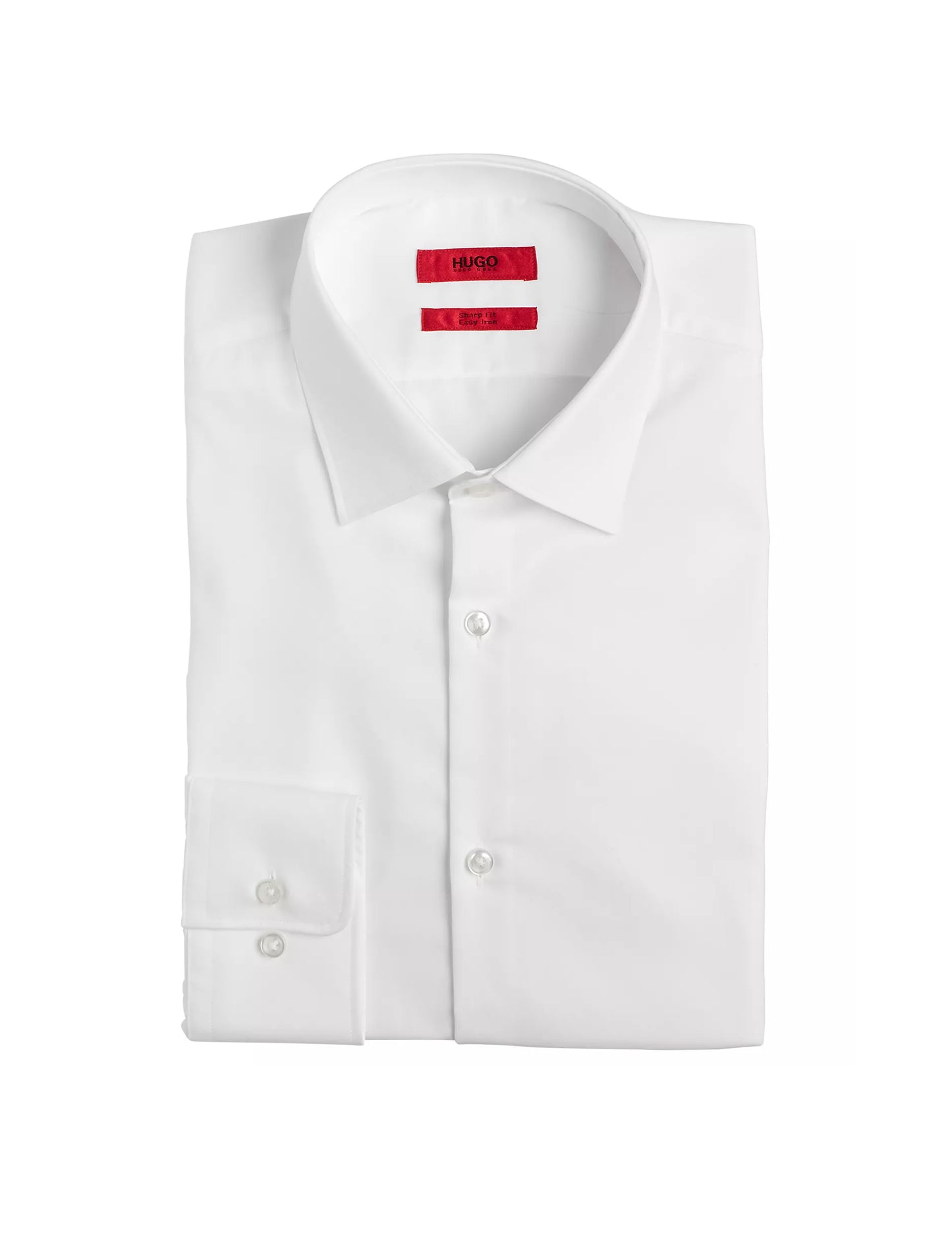 Hugo Boss Men's Modern-Fit Cotton Dress Shirt  Light Pastel White Size 17.5