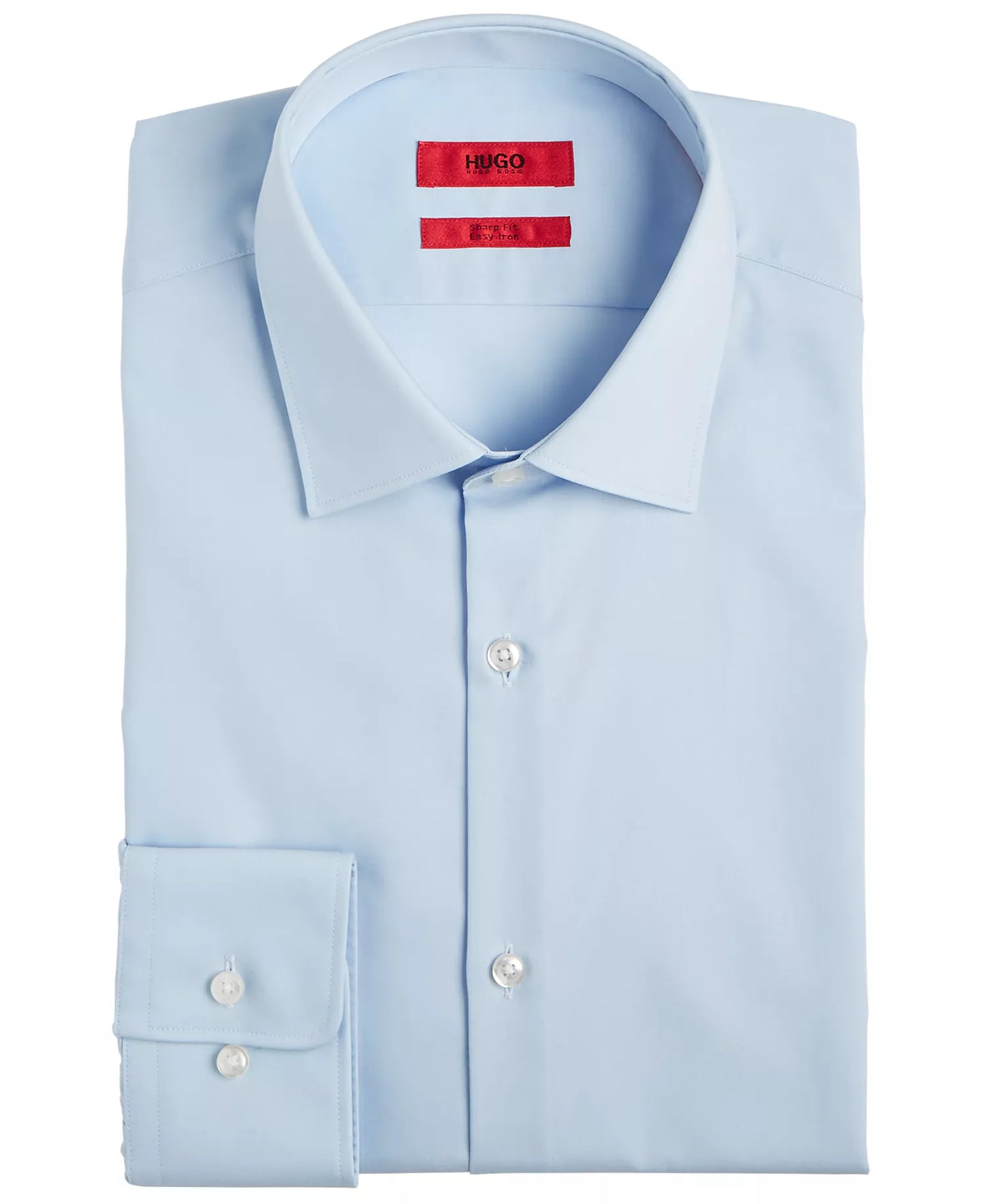 Hugo Boss Men's Slim-Fit Solid Cotton Dress Shirt  Light Blue 15.5 32/33