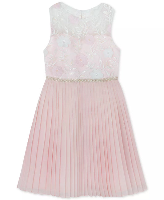 Rare Editions Toddler Girls Embroidered Pleated Dress  Color Pink Size 3T