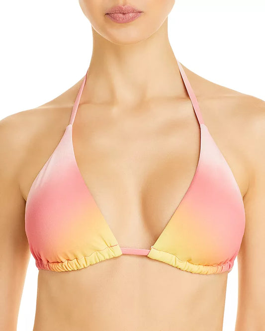 Aqua Swim Ombré Triangle Bikini Top Color Pink Size M
