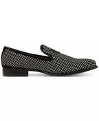 Stacy Adams Men's Swagger Studded Ornament Slip-on Loafers  Black Size 12