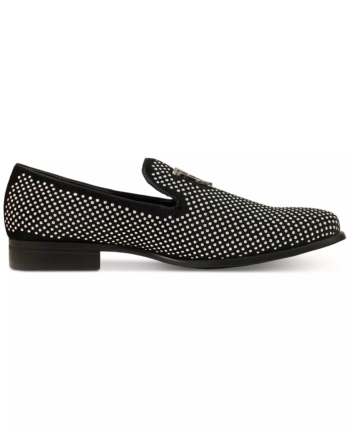 Stacy Adams Men's Swagger Studded Ornament Slip-on Loafers  Black Size 12