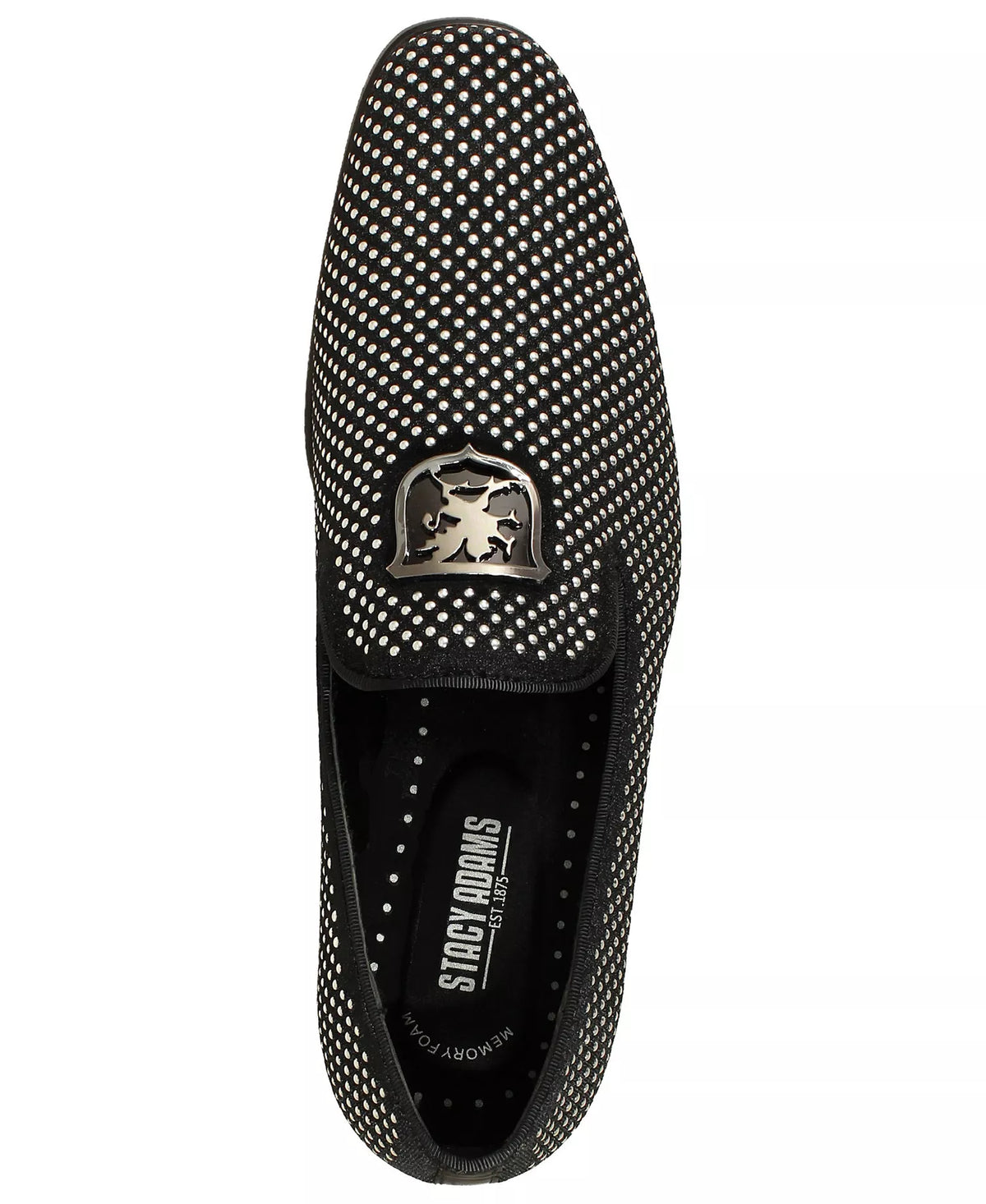 Stacy Adams Men's Swagger Studded Ornament Slip-on Loafers  Black Size 12