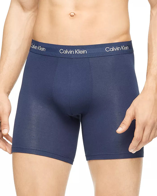 Calvin Klein Men's 3-pk Microfiber Stretch Plus Boxer Brief  Navy Size XL