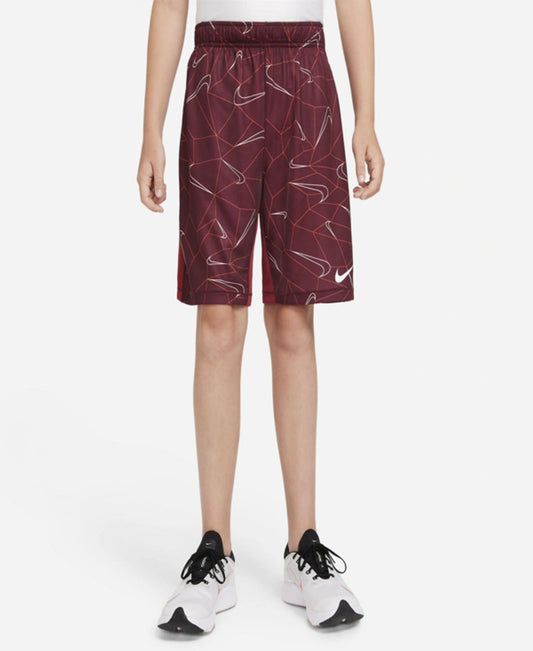 Nike Big Boys Dri-FIT Training Shorts  Color Dark Beetroot/Pomegranate Size L 14-16
