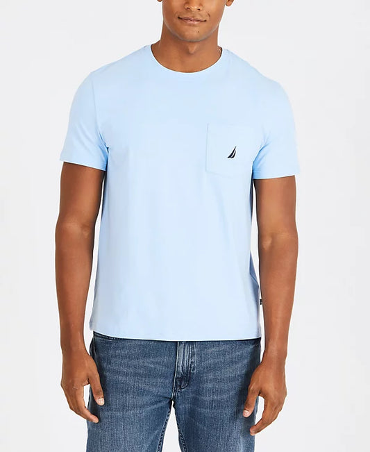 Nautica Men's Classic-Fit Solid Crew Neck Pocket T-Shirt  Noon Blue Size L