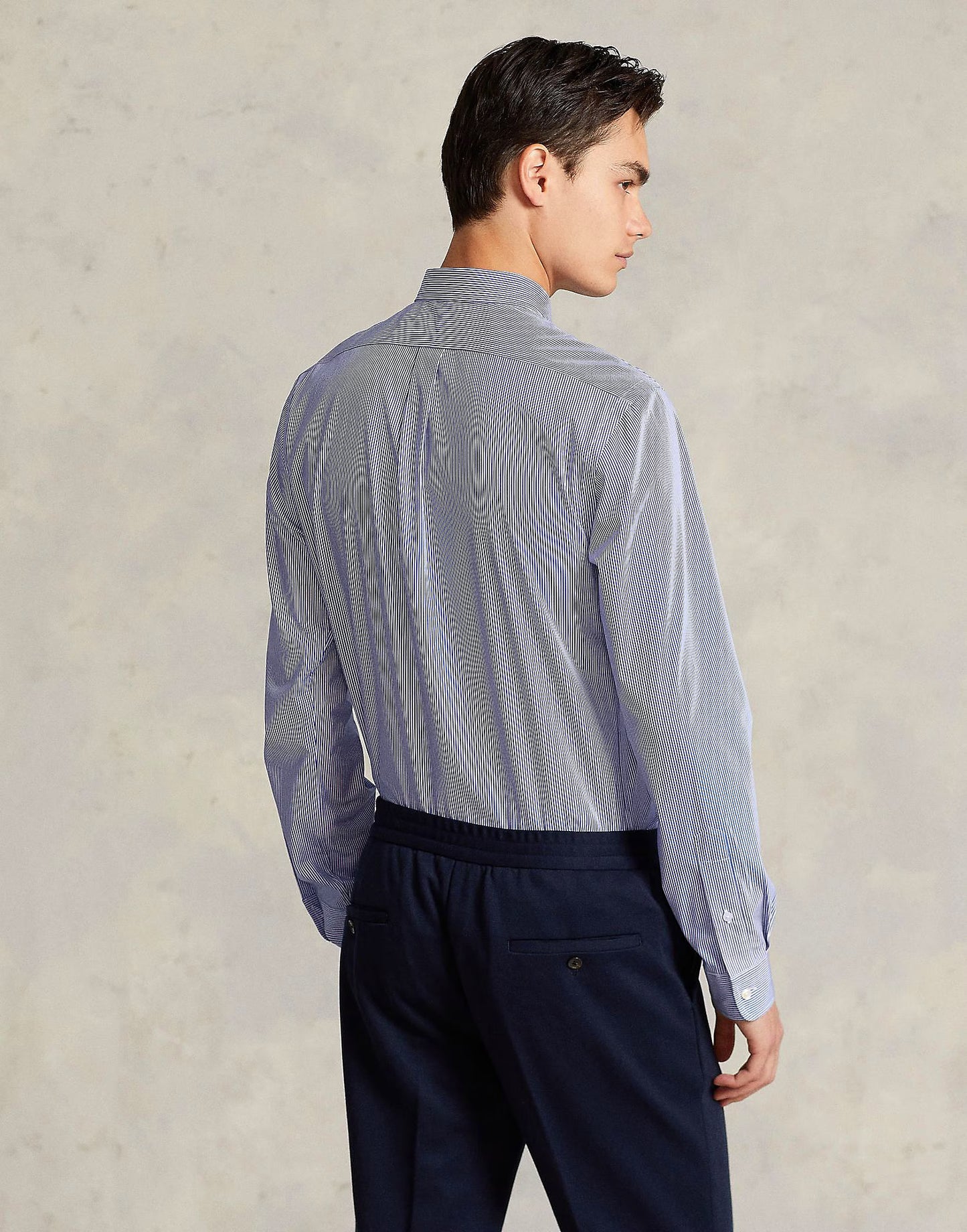 Polo Ralph Lauren Classic Fit Striped Stretch Poplin Shirt  Color Blue/White Hairline Strip Size 3XB