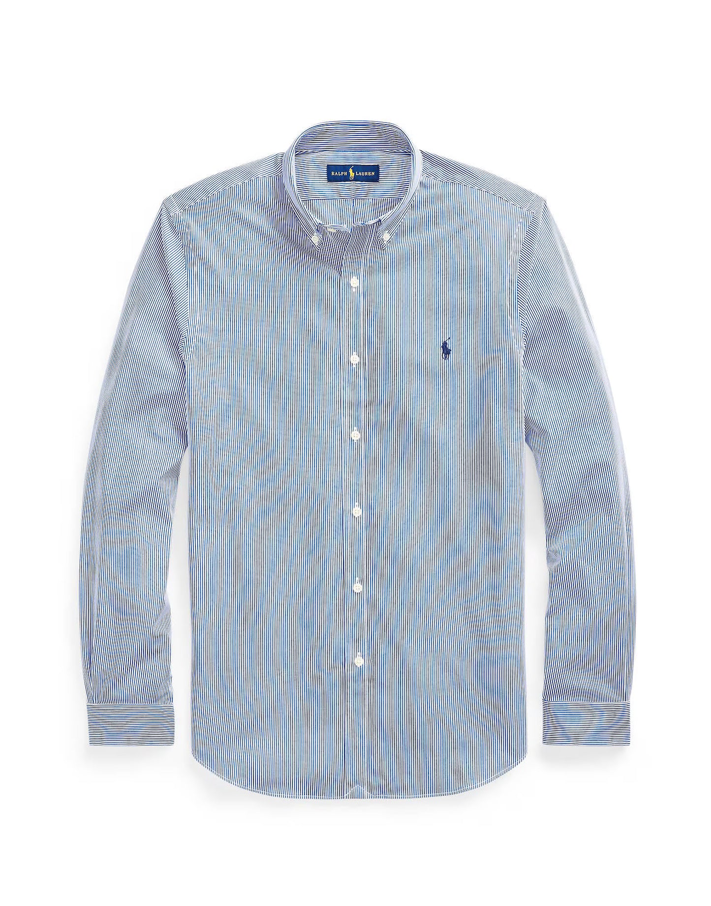 Polo Ralph Lauren Classic Fit Striped Stretch Poplin Shirt  Color Blue/White Hairline Strip Size 3XB