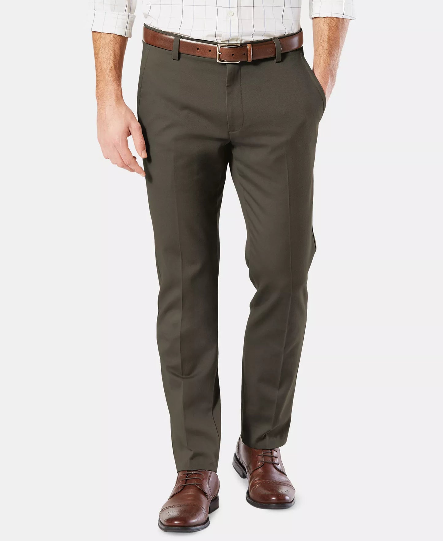 Dockers Men's Easy Slim Fit Khaki Stretch Pants  Olive Grove W38xL32