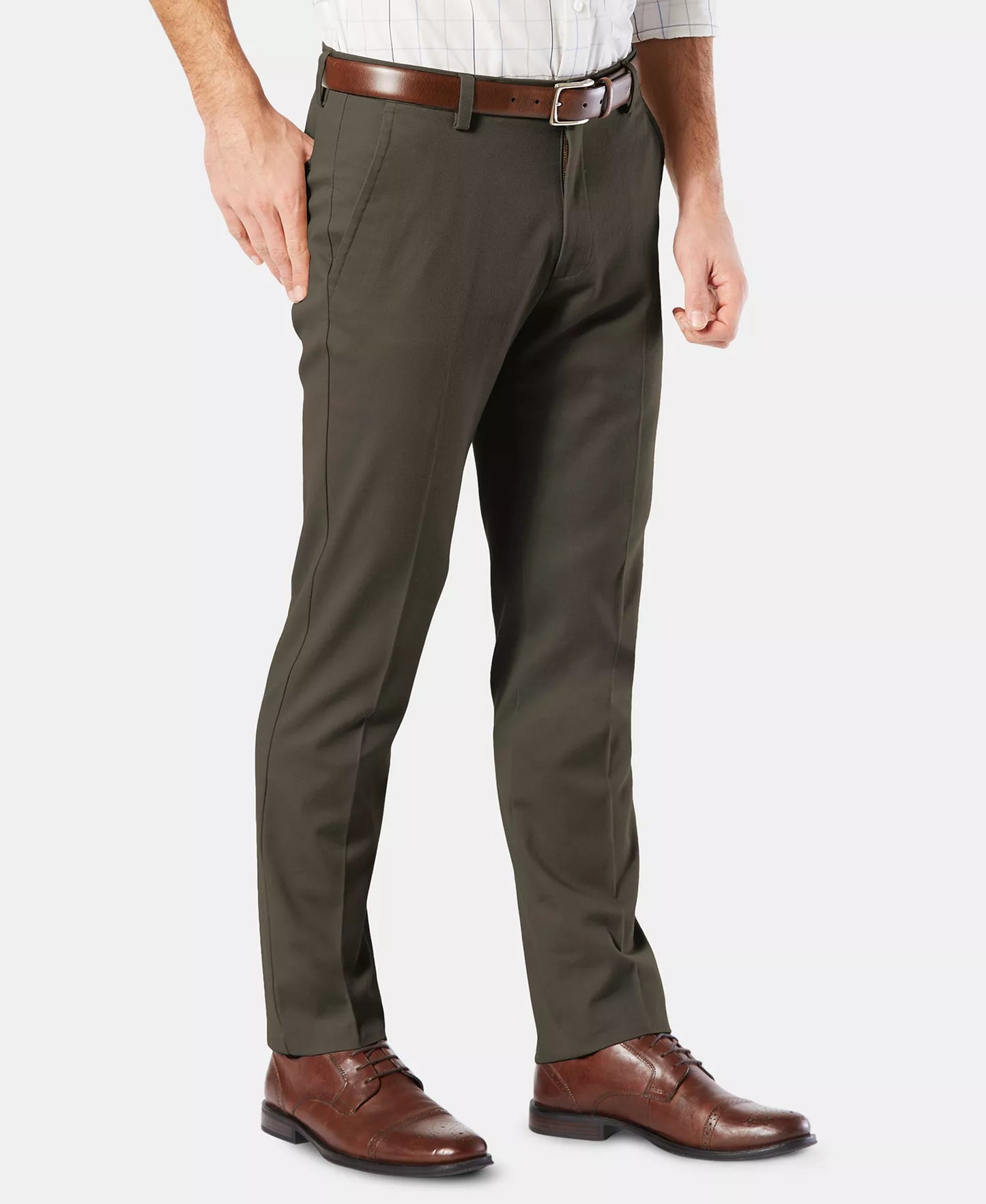 Dockers Men's Easy Slim Fit Khaki Stretch Pants  Olive Grove W38xL32