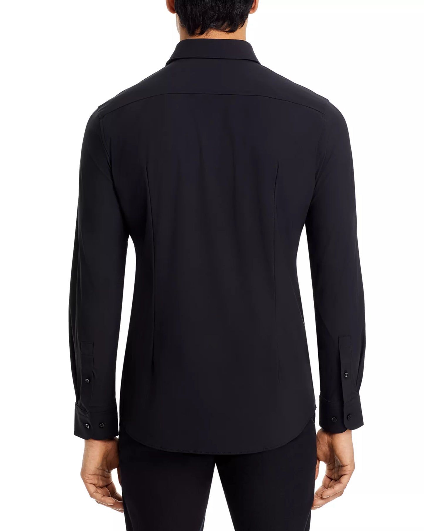 Hugo Boss Men's Hank Kent Slim Fit Performance Dress Shirt  Black Size L 16.5