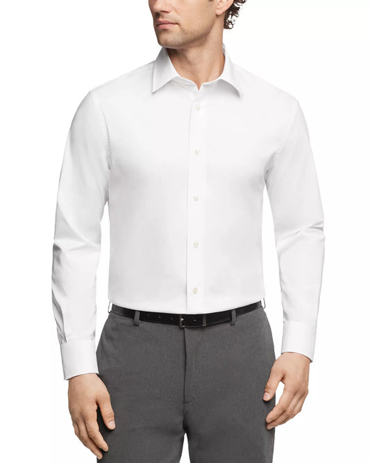 The Men's Store Men's Regular-Fit Stretch Dress Shirt  White 18 34/35