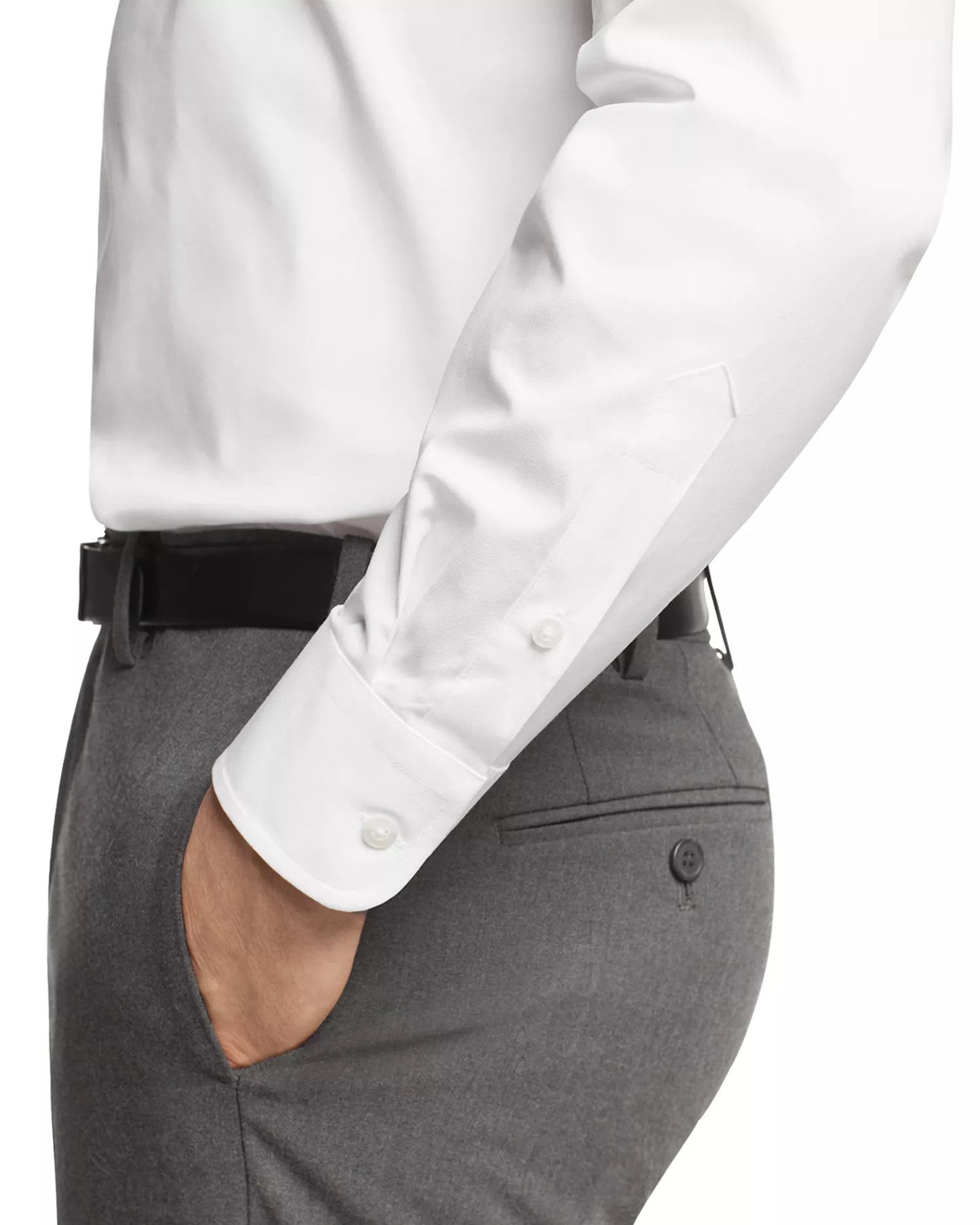 The Men's Store Men's Regular-Fit Stretch Dress Shirt  White 18 34/35