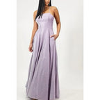 City Studios Juniors Sleeveless Glitter Lace-Back Evening Dress  Lavender Size 5/6