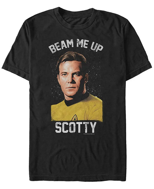 Fifth Sun Men's Star Trek Original Series Beam Me Up T-Shirt  Black Size L