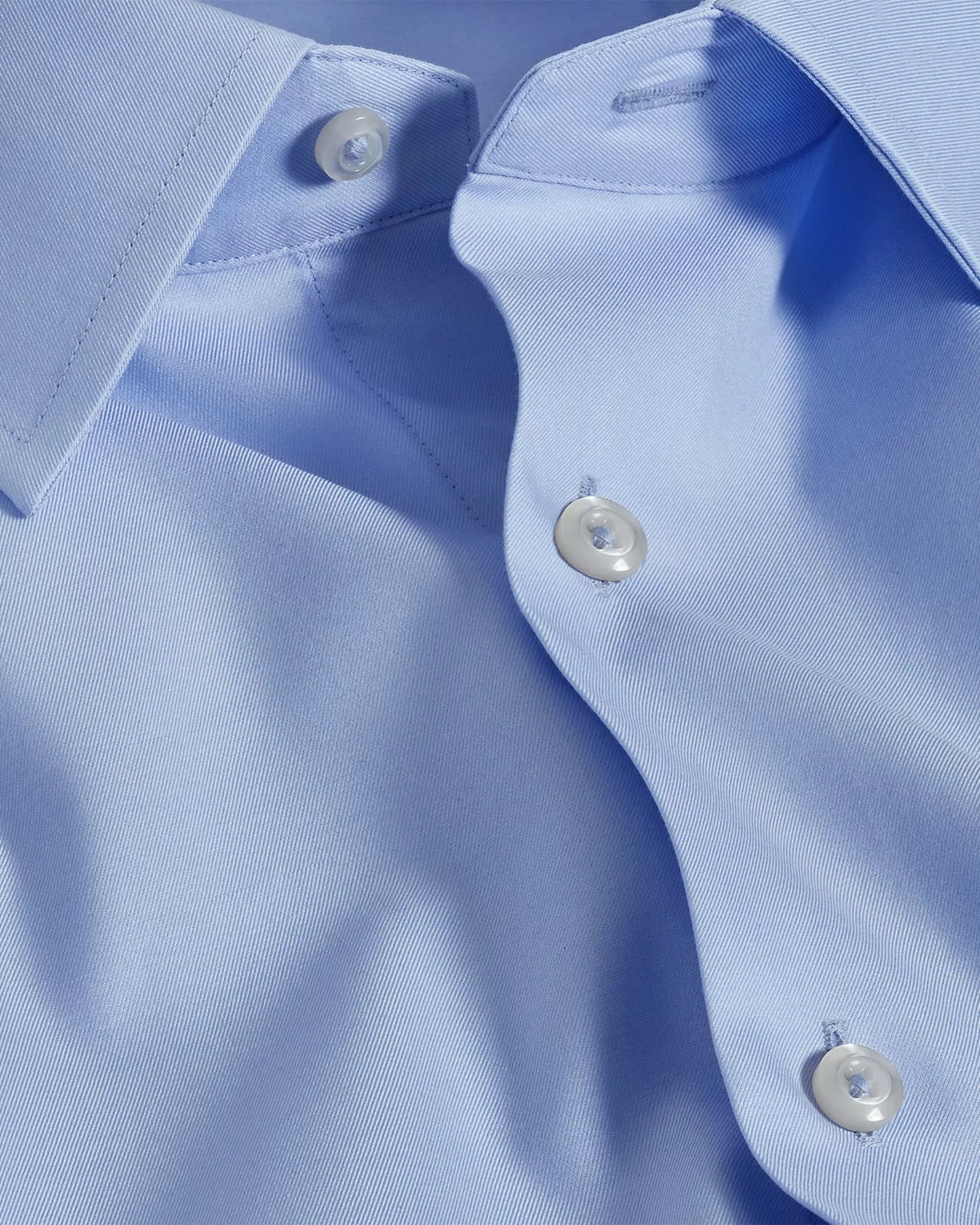 David Donahue Men's Super Fine Twill Trim Fit Dress Shirt  Sky 17 34/35