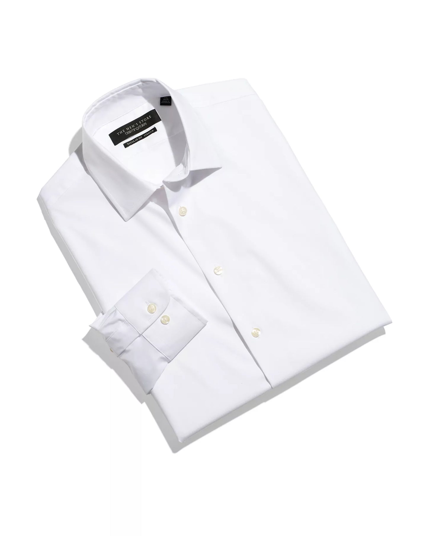 The Men's Store Men's Regular-Fit Stretch Dress Shirt  White 18 34/35