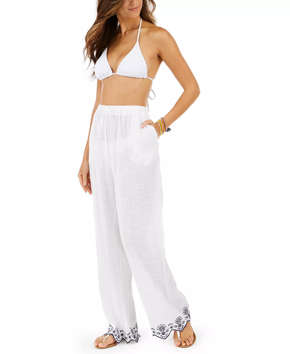 Wearabouts/Dotti  Women's Embroidered Trim Pants  Size M