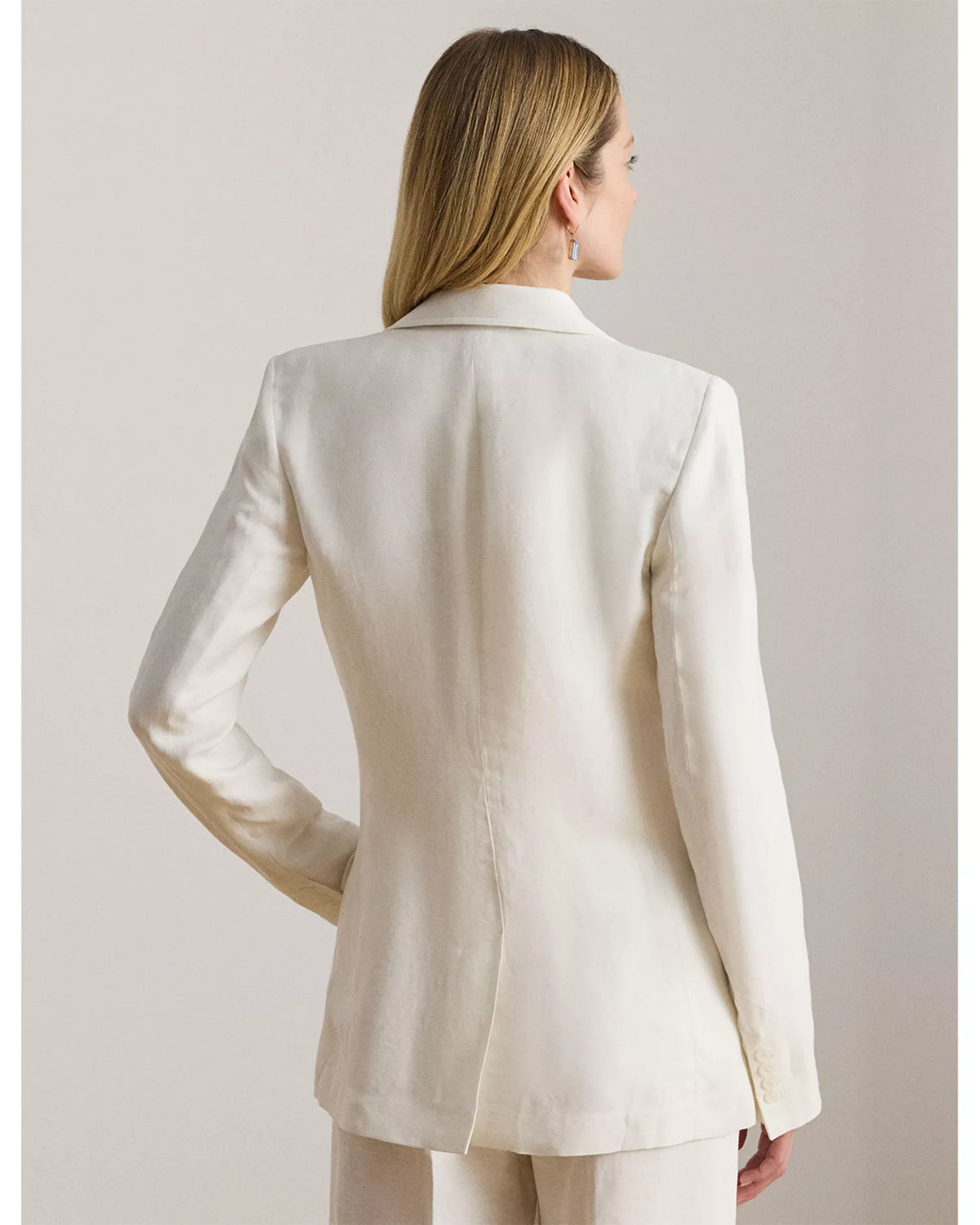 Lauren Ralph Lauren Women's Wilona Linen-Blend Twill Blazer  White Size 6