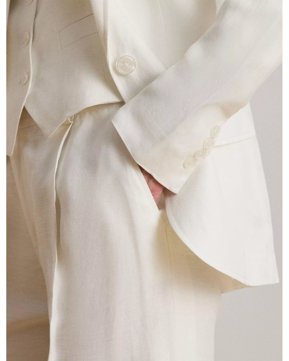 Lauren Ralph Lauren Women's Wilona Linen-Blend Twill Blazer  White Size 6