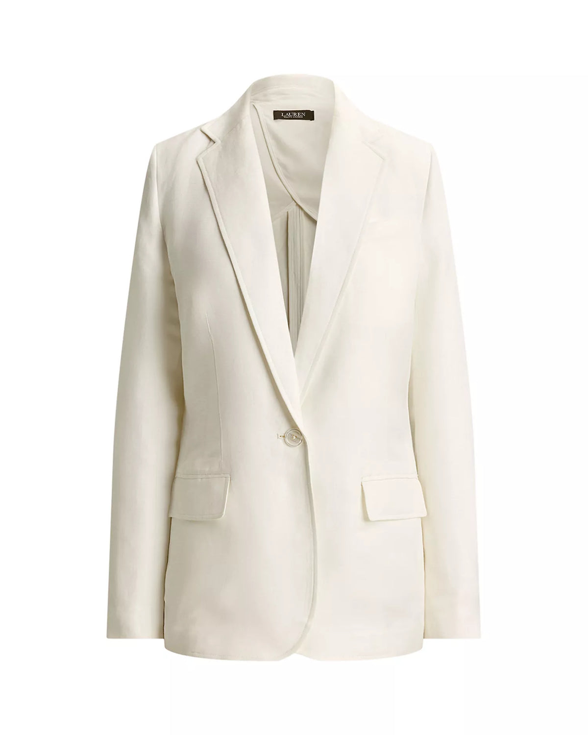 Lauren Ralph Lauren Women's Wilona Linen-Blend Twill Blazer  White Size 6