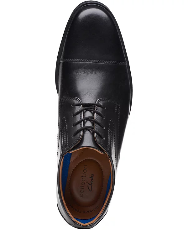 Clarks Men's Whiddon Cap-Toe Oxfords  Black Size 7