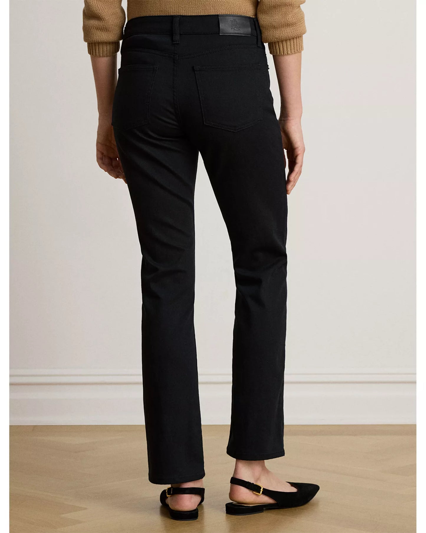 LAUREN RALPH LAUREN Women's Mid Rise Slim Straight Jeans  Black Size 6 x 30