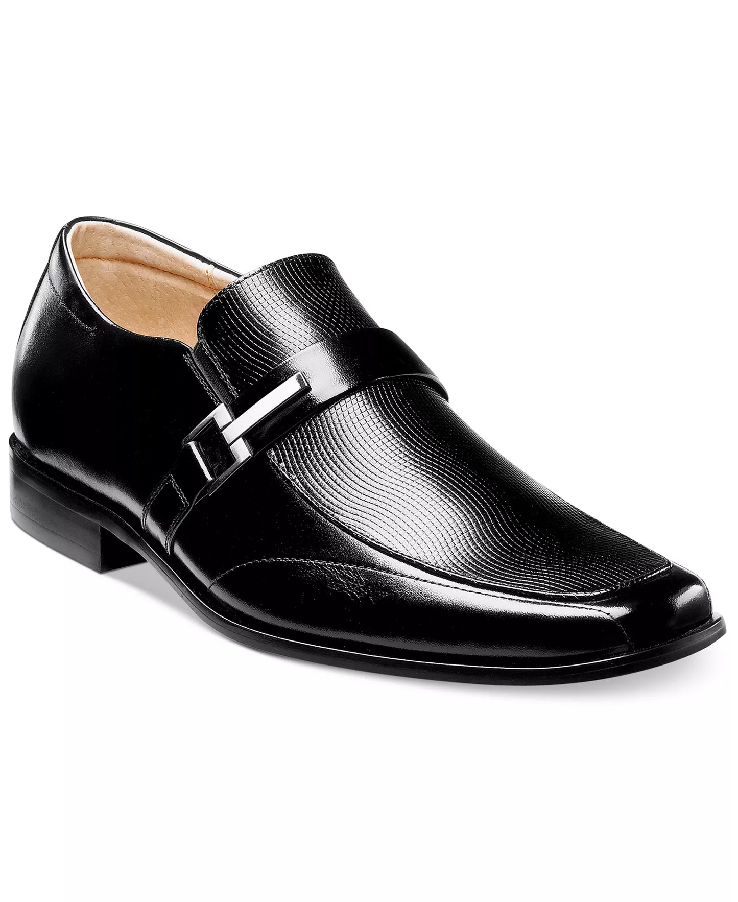 Stacy Adams Men's Beau Bit Perforated Leather Loafers  Black Size 12W