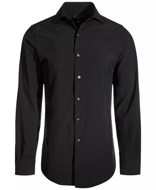 Alfani Men's Slim-Fit 4-Way Performance Dress Shirt  Deep Black 14/14.5 32/33