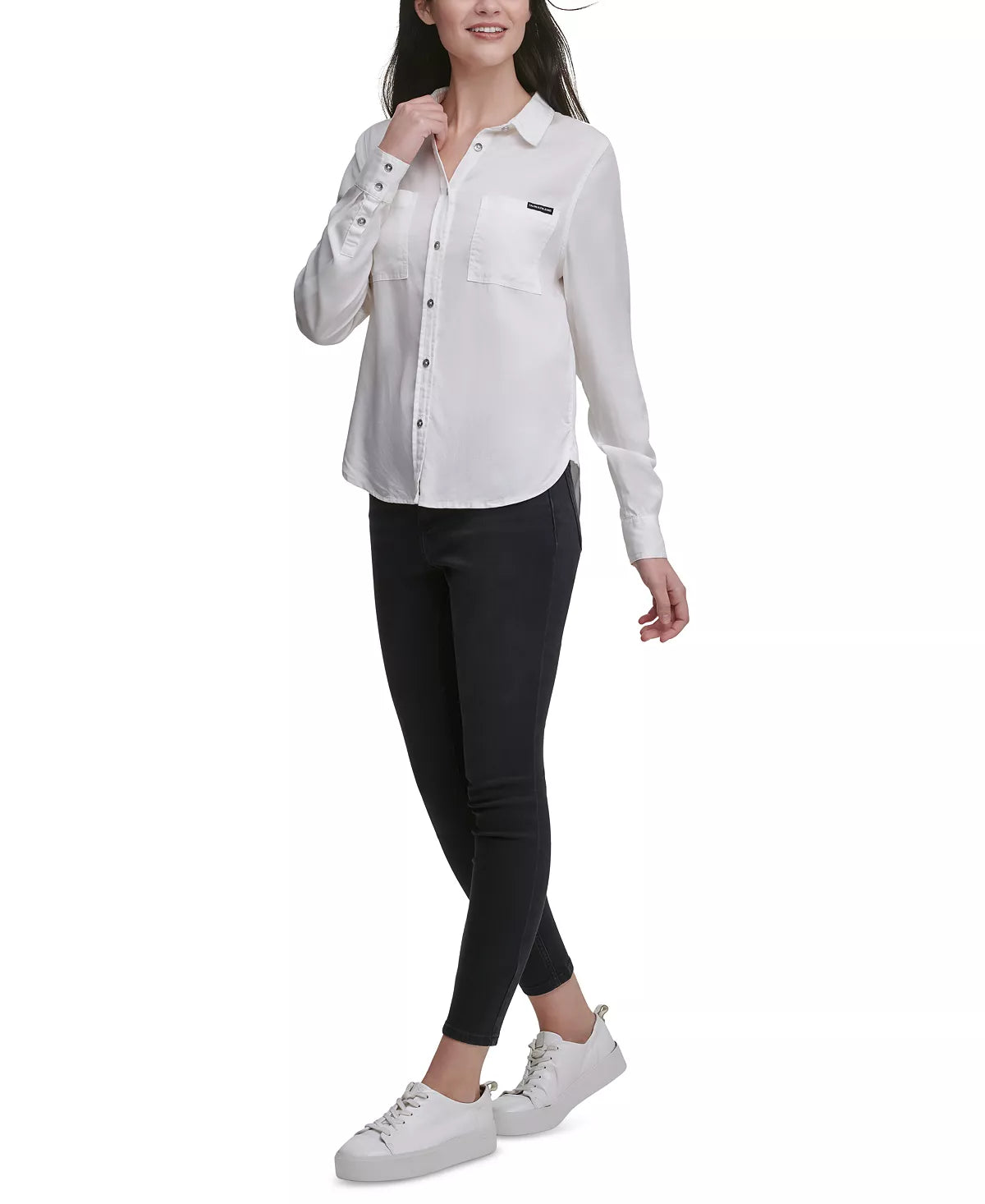 Calvin Klein Jeans Women's Utility Shirt  Color White Size L
